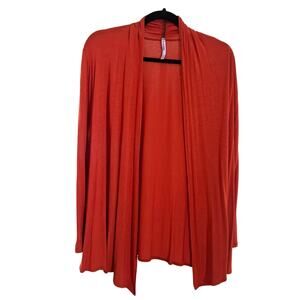 Burnt Orange Open Front Wrap Sweater Lightweight Size XL